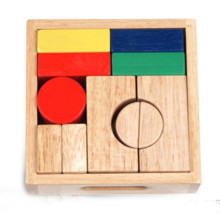 Jogo de bloco geométrico de madeira para crianças